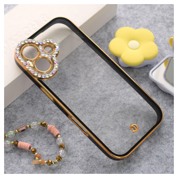 Maska Luxury Crystal Clear za iPhone 17 crna