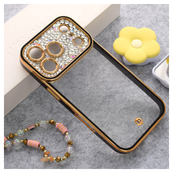 Maska Luxury Crystal Clear za iPhone 17 Pro Max crna