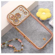 Maska Luxury Crystal Clear za iPhone 17 Pro Max roze