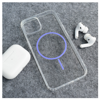 Maska Mag Case Clear Slim za iPhone 13/14  ljubicasta