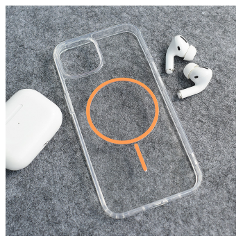 Maska Mag Case Clear Slim za iPhone 15 narandzasta