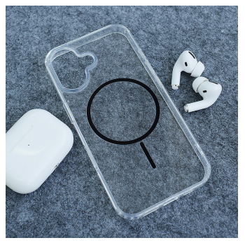 Maska Mag Case Clear Slim za iPhone 16 crna