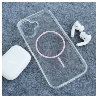Maska Mag Case Clear Slim za iPhone 16 roze