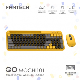 Combo mis tastatura wireless Fantech WK-899 GO mochi101 zuta