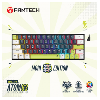 Tastatura Mehanicka Gaming Fantech MK874V2 RGB Atom 63 Mori plava (blue switch)