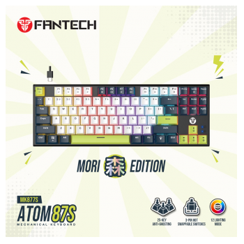 Tastatura Mehanicka Gaming Fantech MK877S RGB Atom 87S Mori bela (red switch)