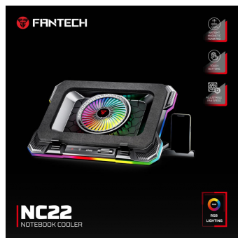 Laptop Cooler Fantech NC22 RGB crni