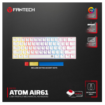 Tastatura Mehanicka Gaming Fantech MK311 RGB Atom AIR 61 bela (Red Swich)