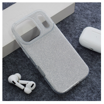 Maska Crystal Dust za iPhone 17 Pro Max srebrna