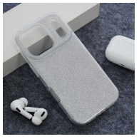 Maska Crystal Dust za iPhone 17 Pro Max srebrna