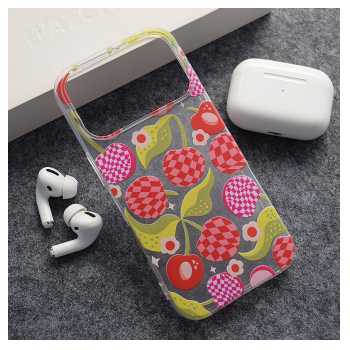 Maska Nanobit Print za iPhone 17 Pro Checkered Cherries