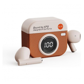 Bluetooth slusalice Airpods Retro camera narandzaste