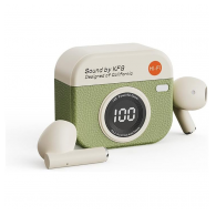 Bluetooth slusalice Airpods Retro camera zelene