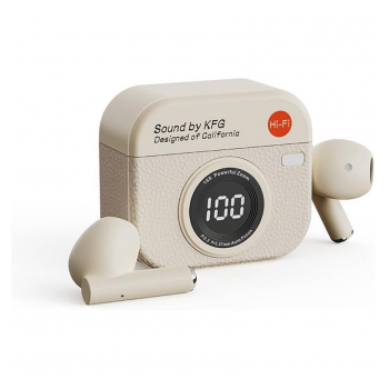 Bluetooth slusalice Airpods Retro camera bele