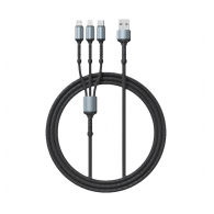 Kabel LDNIO LC93 za iPhone lightning/Micro USB/Type C 3.4A sivi 1.2m