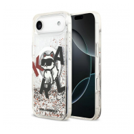 Maska Karl Lagerfeld Liquid Glitter Choupette Logo MagSafe za iPhone Air bela