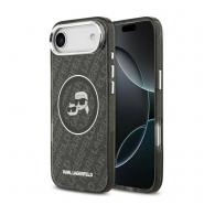 Maska Karl Lagerfeld IML Glitter Karl & Choupette Heads Logo MagSafe za iPhone Air crna