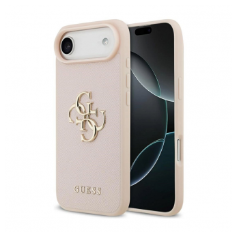 Maska Guess Grained Big 4G & Classic Logo do iPhone Air pink