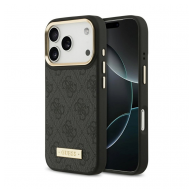 Maska Guess 4G Logo Plate MagSafe za iPhone 17 Pro crna