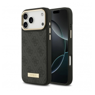 Maska Guess 4G Logo Plate MagSafe za iPhone 17 Pro Max crna