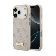 Maska Guess 4G Logo Plate MagSafe za iPhone 17 Pro pink