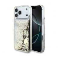 Maska Guess Liq. Glitter 4 Charms za iPhone 17 Pro Max zlatna