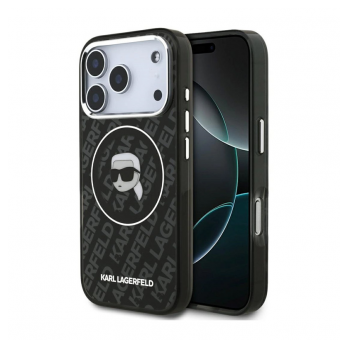 Maska Karl Lagerfeld IML Karl Head Logo MagSafe Case za iPhone 17 Pro crna