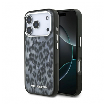 Maska Karl Lagerfeld IML Leopard Pattern MagSafe Case za iPhone 17 Pro Max crna