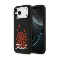 Maska Karl Lagerfeld Silicone Heart Sign Logo MagSafe Case za iPhone 17 Pro Max crna