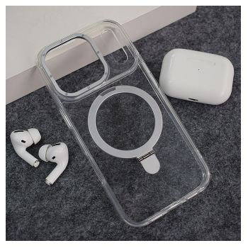 Maska Berlia Clear Bracket Magnetic za iPhone 17 Pro Max srebrna