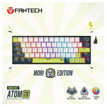 Tastatura Mehanicka Gaming Fantech MK874V2 RGB Atom 63 Mori bela (blue switch)