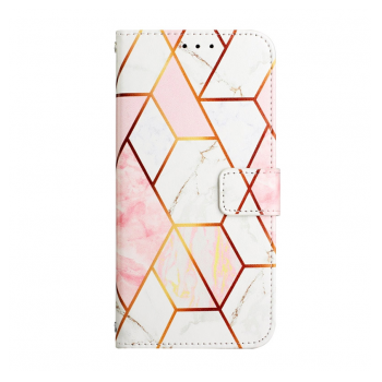 Maska na preklop Marble za Honor X5c/X5c Plus geometry roze