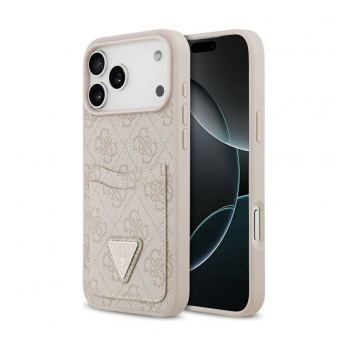 Maska Guess 4G Double Card Triangle za iPhone 17 Pro pink