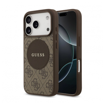 Maska Guess 4G Circle Classic Logo MagSafe za iPhone 17 Pro braon