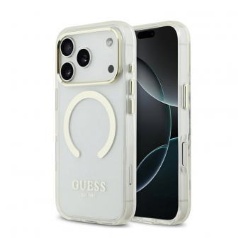 Maska Guess Metal Outline MagSafe za iPhone 17 Pro zlatna