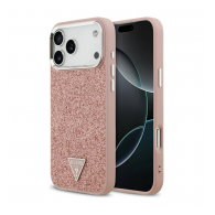 Maska Guess Glitter Triangle Logo MagSafe za iPhone 17 Pro pink