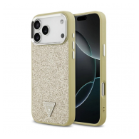 Maska Guess Glitter Triangle Logo MagSafe za iPhone 17 Pro Max zlatna