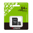 Micro SD kartica Kingston 64GB Canvas Select Plus Class 10 UHS-I U1 V10 A1 Read up to 100MB/s w/SD adapter