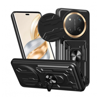 Maska Titan Ring Wallet za Honor Magic 8 Lite/ X9d crna