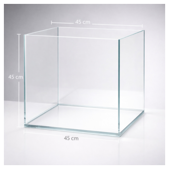 WeekAqua Ultra Clear akvarijum 45C 45x45x45cm x8mm 91L