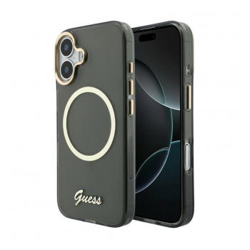 Maska Guess IML Script Metal MagSafe za iPhone 17 crna