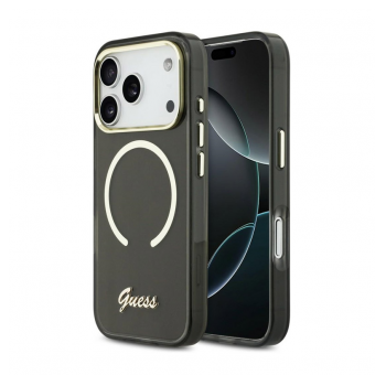 Maska Guess IML Script Metal MagSafe za iPhone 17 Pro Max crna