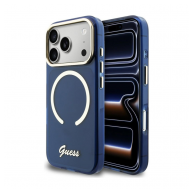 Maska Guess IML Script Metal MagSafe za iPhone 17 Pro plava