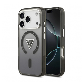 Maska Guess IML Gradient Triangle Logo MagSafe za iPhone 17 Pro crna