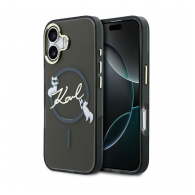 Maska Karl Lagerfeld IML Choupettes Karl Script Logo MagSafe za iPhone 17 crna