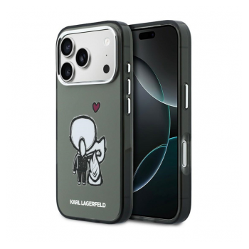 Maska Karl Lagerfeld Karl & Choupette Back MagSafe za iPhone 17 Pro Max siva