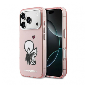 Maska Karl Lagerfeld Karl & Choupette Back MagSafe za iPhone 17 Pro roza