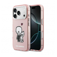 Maska Karl Lagerfeld Karl & Choupette Back MagSafe za iPhone 17 Pro roza