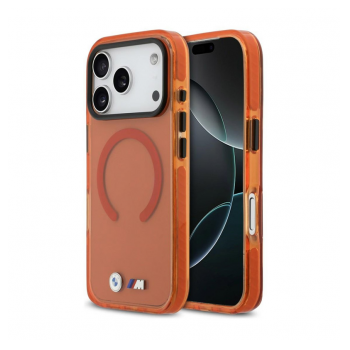 Maska BMW M IML Shockproof Metal Logos MagSafe za iPhone 17 Pro Max narandzasta