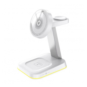 Bezicni punjac 3u1 magnetni za Apple Watch,Iphone i Airpods 15W beli